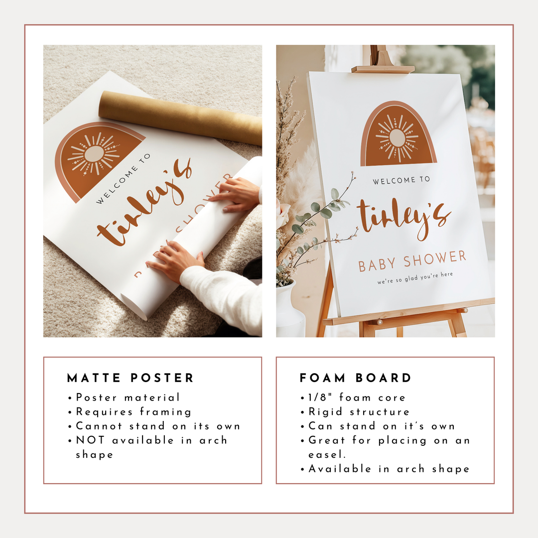 TINLEY Boho Sun Baby Shower Welcome Sign