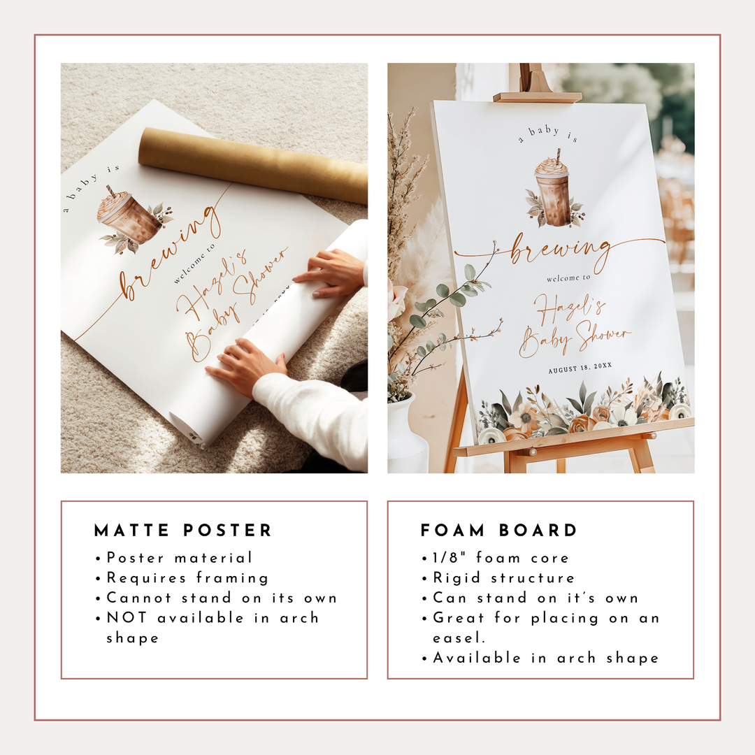 HAZEL Love is Brewing Coffee Bridal Shower Welcome Sign