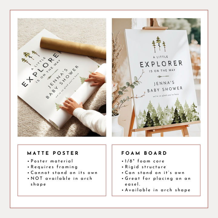 JENNA Little Explorer On the Way Forest Baby Shower Welcome Sign