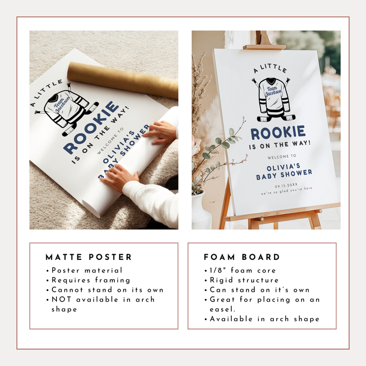 WAYNE Little Rookie Hockey Jersey  Baby Shower Welcome Sign