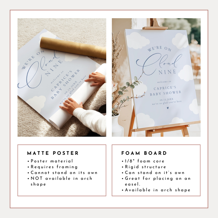 CAPRICE Blue On Cloud Nine Baby Boy Baby Shower Welcome Sign