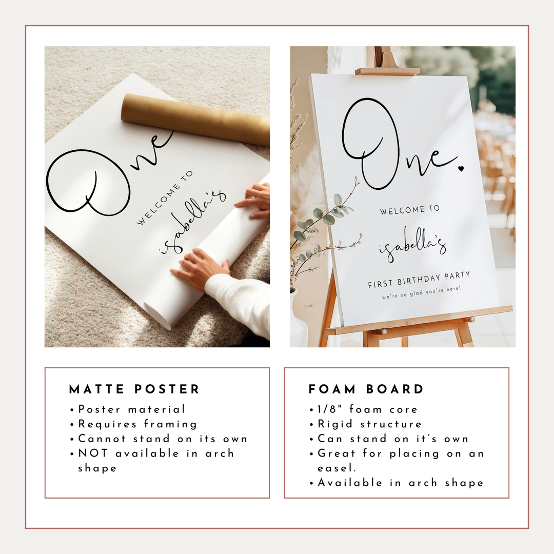 ADELLA One First Birthday Welcome Sign