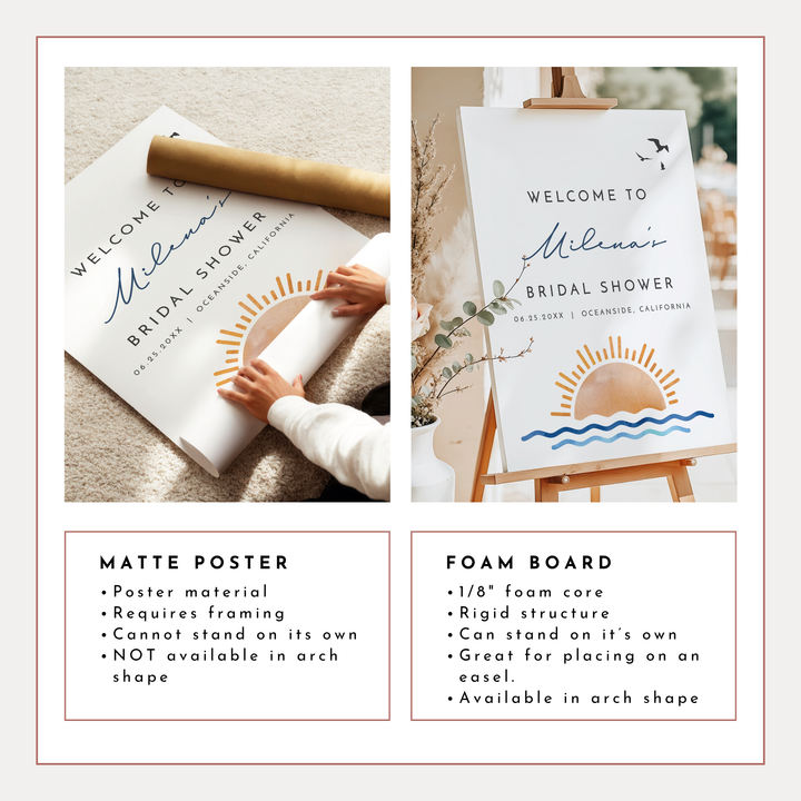 OCEANSIDE Sunset Beach Bridal Shower Welcome Sign