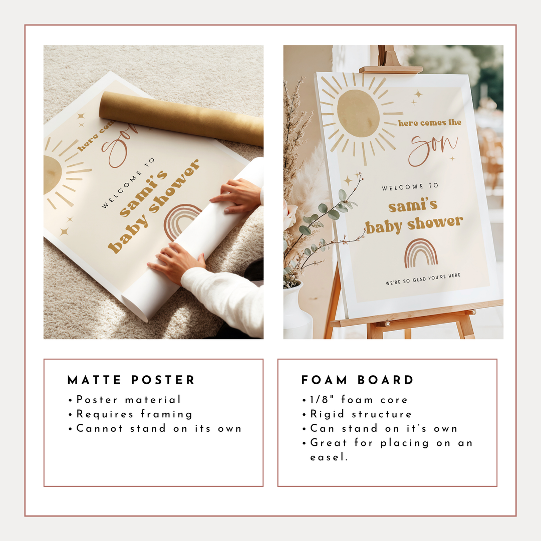 BODHI Here Comes the Son Boho Sun Baby Shower Welcome Sign