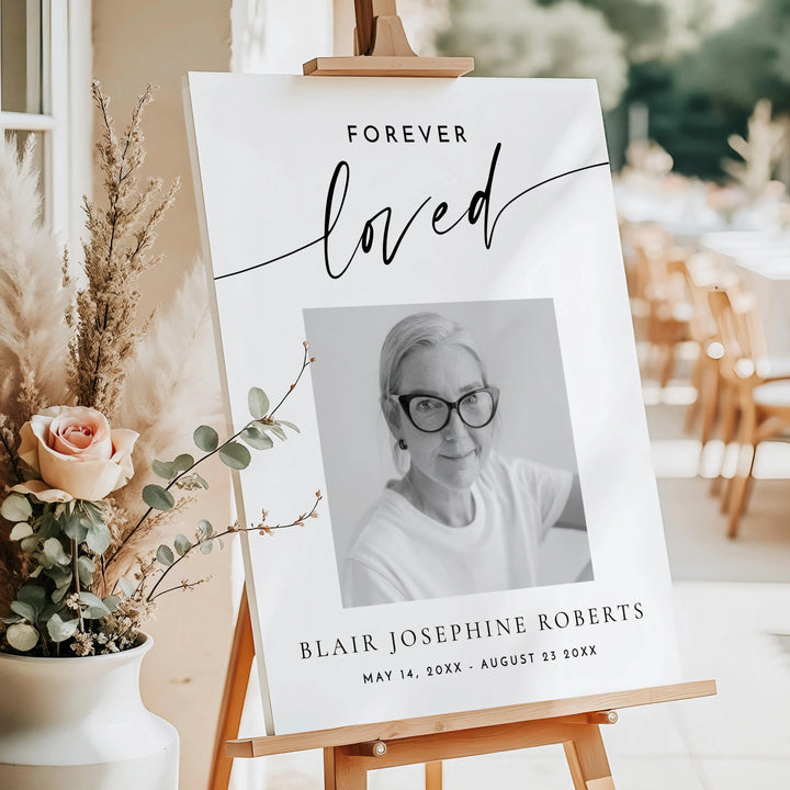 BLAIR Forever Loved Minimalist Memorial Funeral Welcome Sign