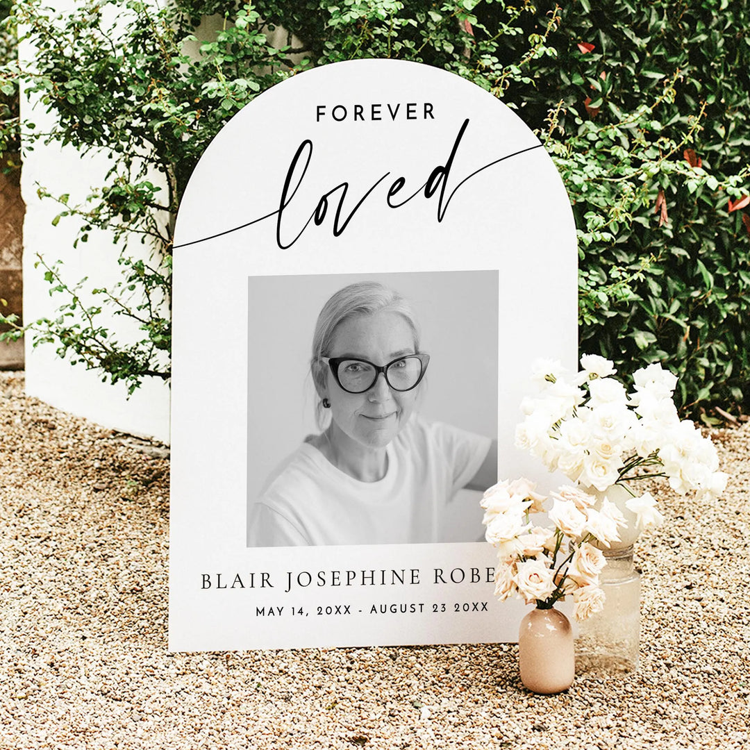 BLAIR Forever Loved Minimalist Memorial Funeral Welcome Sign