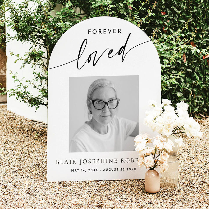 BLAIR Forever Loved Minimalist Memorial Funeral Welcome Sign