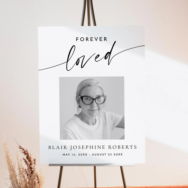 BLAIR Forever Loved Minimalist Memorial Funeral Welcome Sign