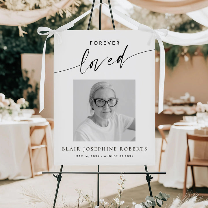 BLAIR Forever Loved Minimalist Memorial Funeral Welcome Sign