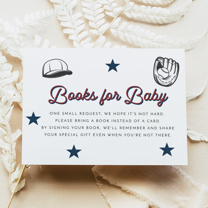 BARRY Little Slugger Baseball Baby Shower Books for Baby Insert Card