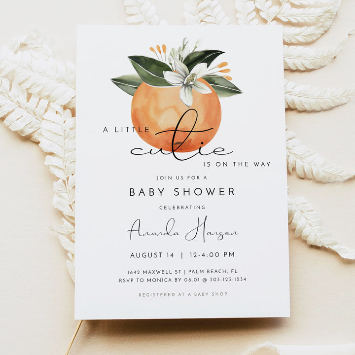 CALLIOPE Little Cutie On the Way Clementine Invitation