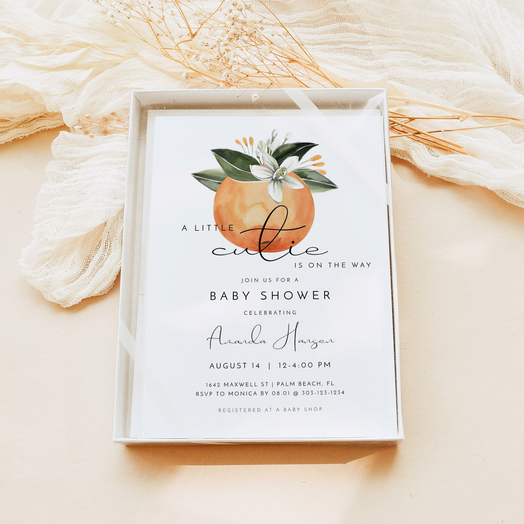 CALLIOPE Little Cutie On the Way Clementine Invitation