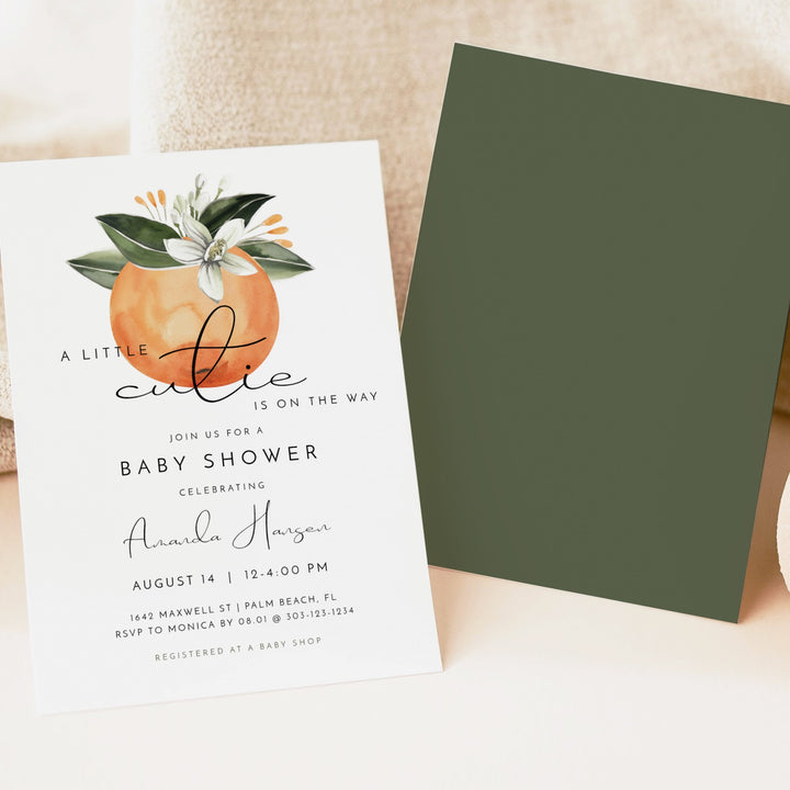 CALLIOPE Little Cutie On the Way Clementine Invitation