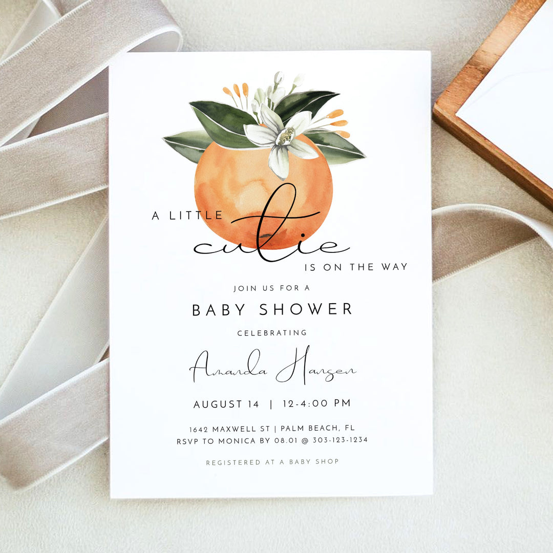 CALLIOPE Little Cutie On the Way Clementine Invitation
