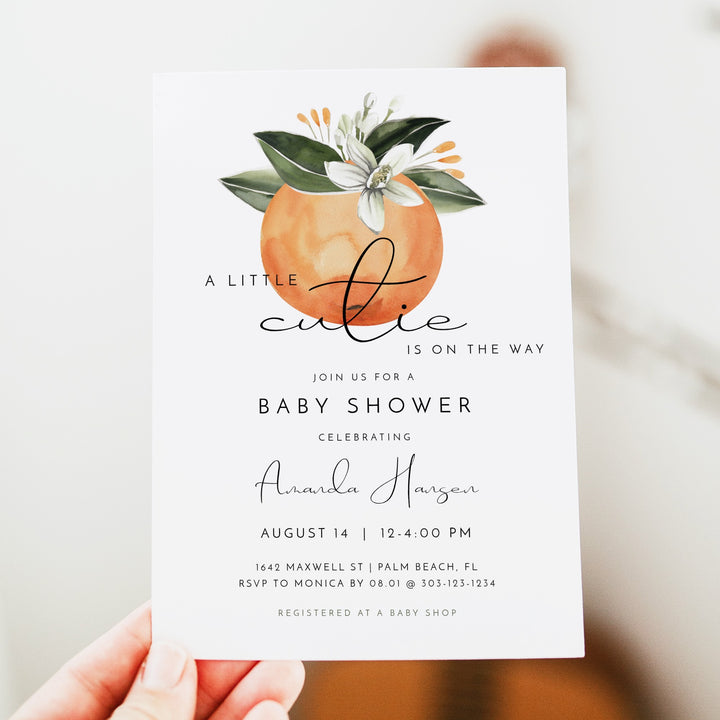 CALLIOPE Little Cutie On the Way Clementine Invitation