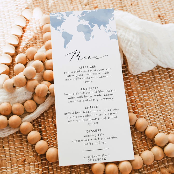 CARMEN Dusty Blue Map Destination Table Menu