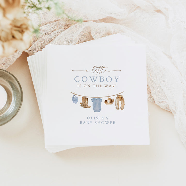 CLINT Personalized Western Cowboy Baby Shower Napkins