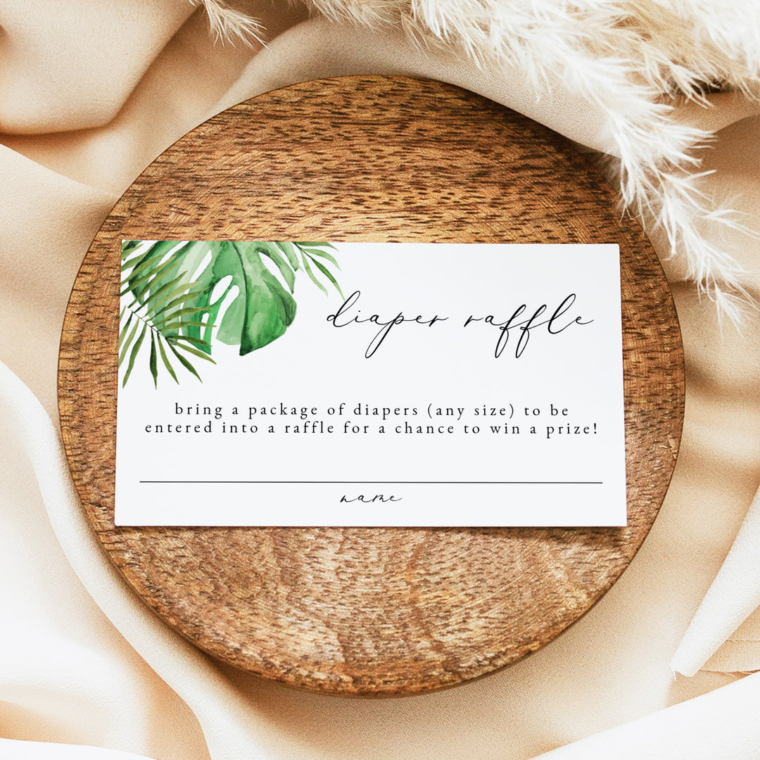 CORA Aloha Baby Tropical Palm Baby Shower Invitation Suite