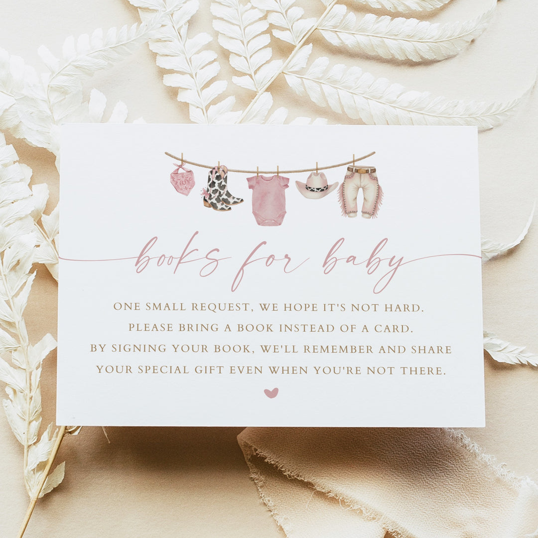 DOLLIE Little Cowgirl On the Way Cow Print Baby Shower Invitation Suite