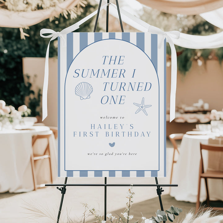 HAILEY The Summer I Turned One First Birthday Party Welcome Sign