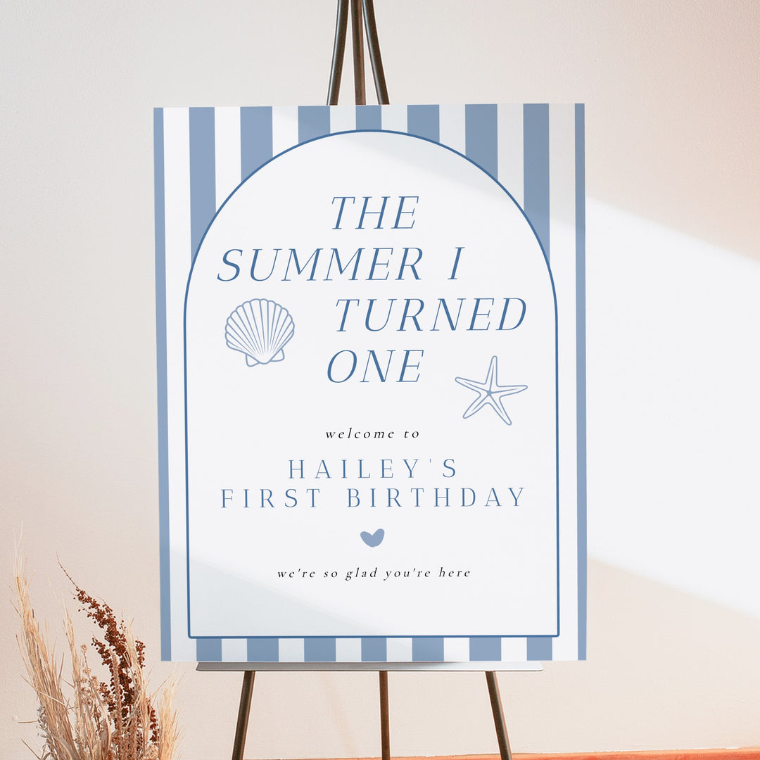 HAILEY The Summer I Turned One First Birthday Party Welcome Sign