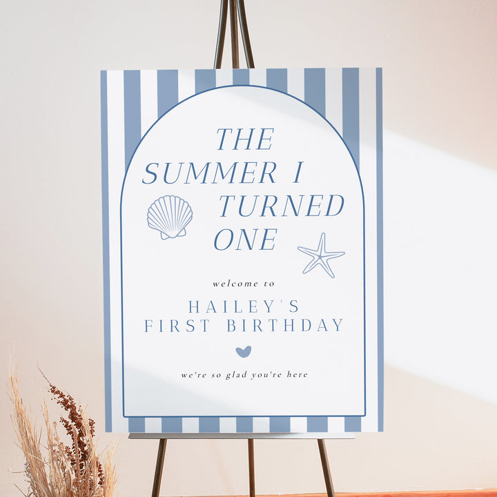 HAILEY The Summer I Turned One First Birthday Party Welcome Sign
