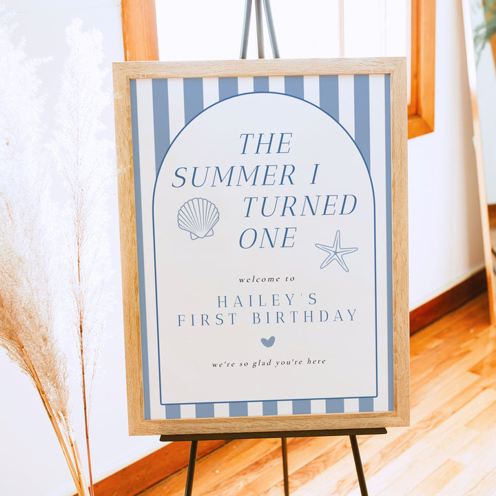 HAILEY The Summer I Turned One First Birthday Party Welcome Sign