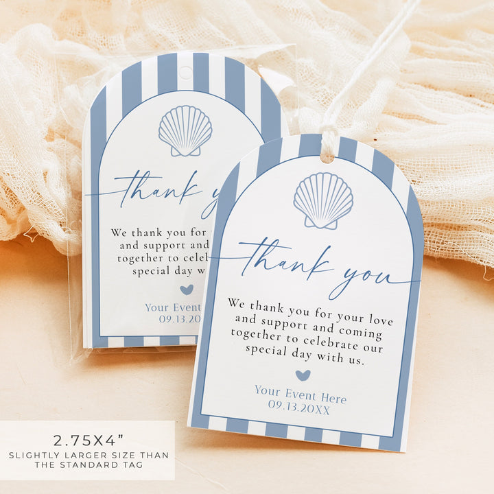 HAILEY Seaside Summer Coastal Stripe Thank You Tag