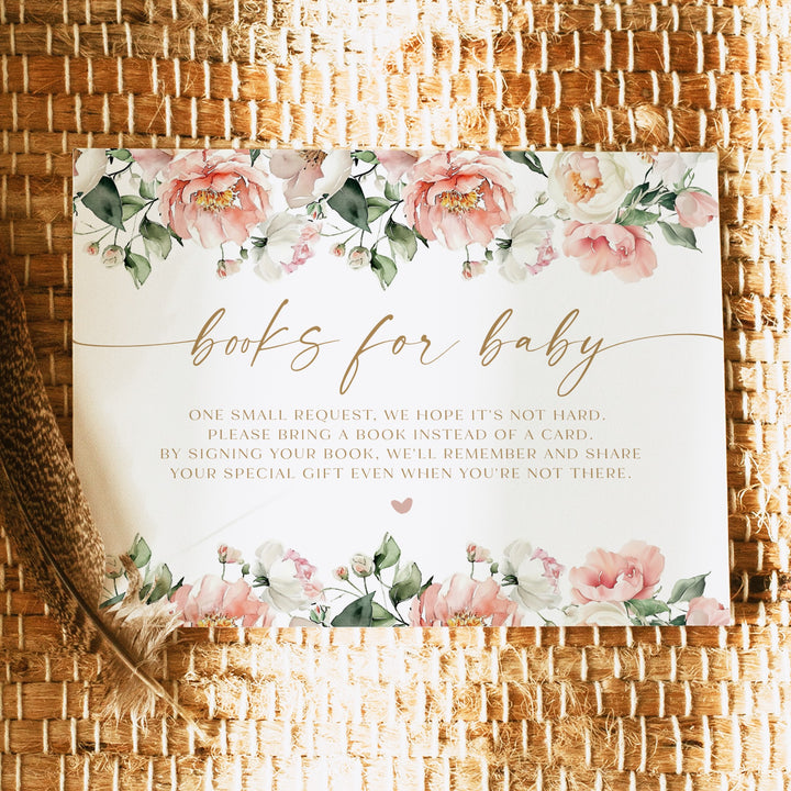 ISLA Pink Floral Elegant Books for Baby Insert Card