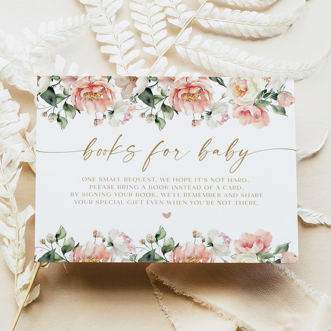 ISLA Pink Floral & Gold Elegant Baby Shower Invitation Set