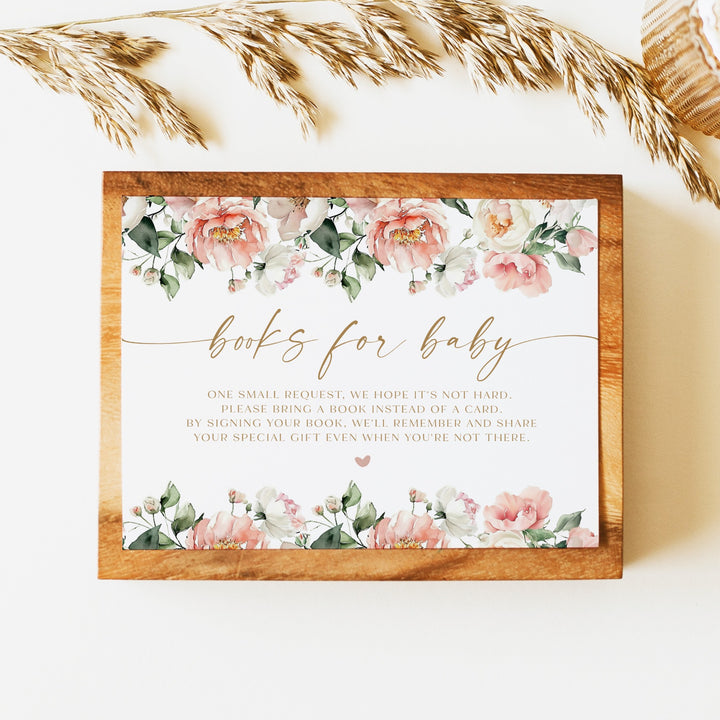 ISLA Pink Floral Elegant Books for Baby Insert Card