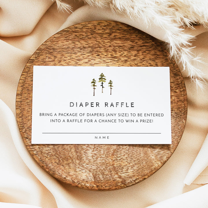 JENNA Adventure Awaits Pine Tree Baby Shower Invitation Bundle