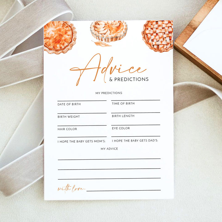 MABEL Advice and Predictions Cutie Pie Fall Baby Shower Game