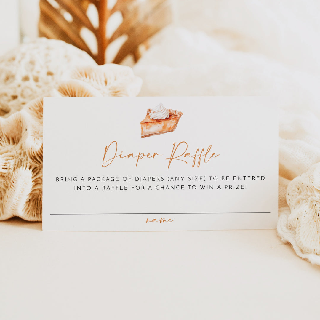 MABEL Cutie Pie On The Way Fall Baby Shower Diaper Raffle Cards