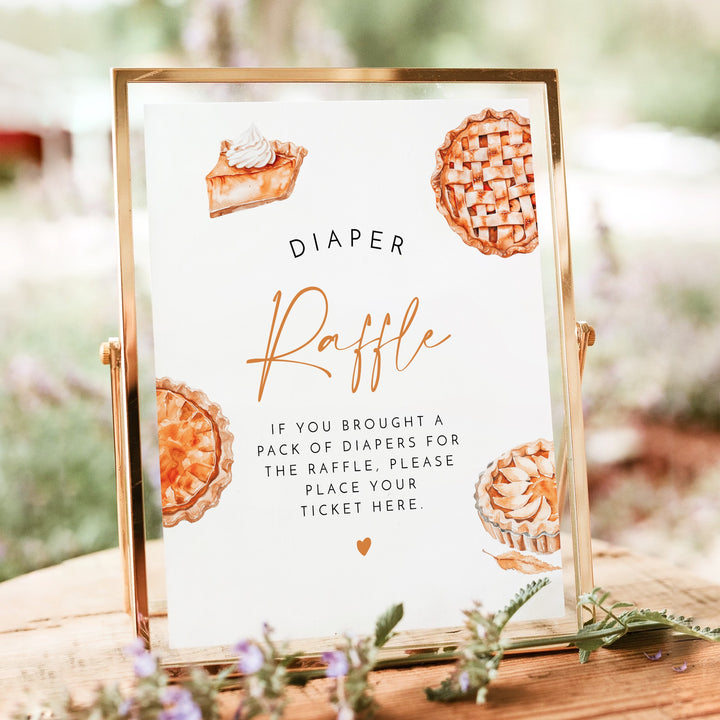 MABEL Little Cutie Pie Baby Shower Diaper Raffle Table Sign