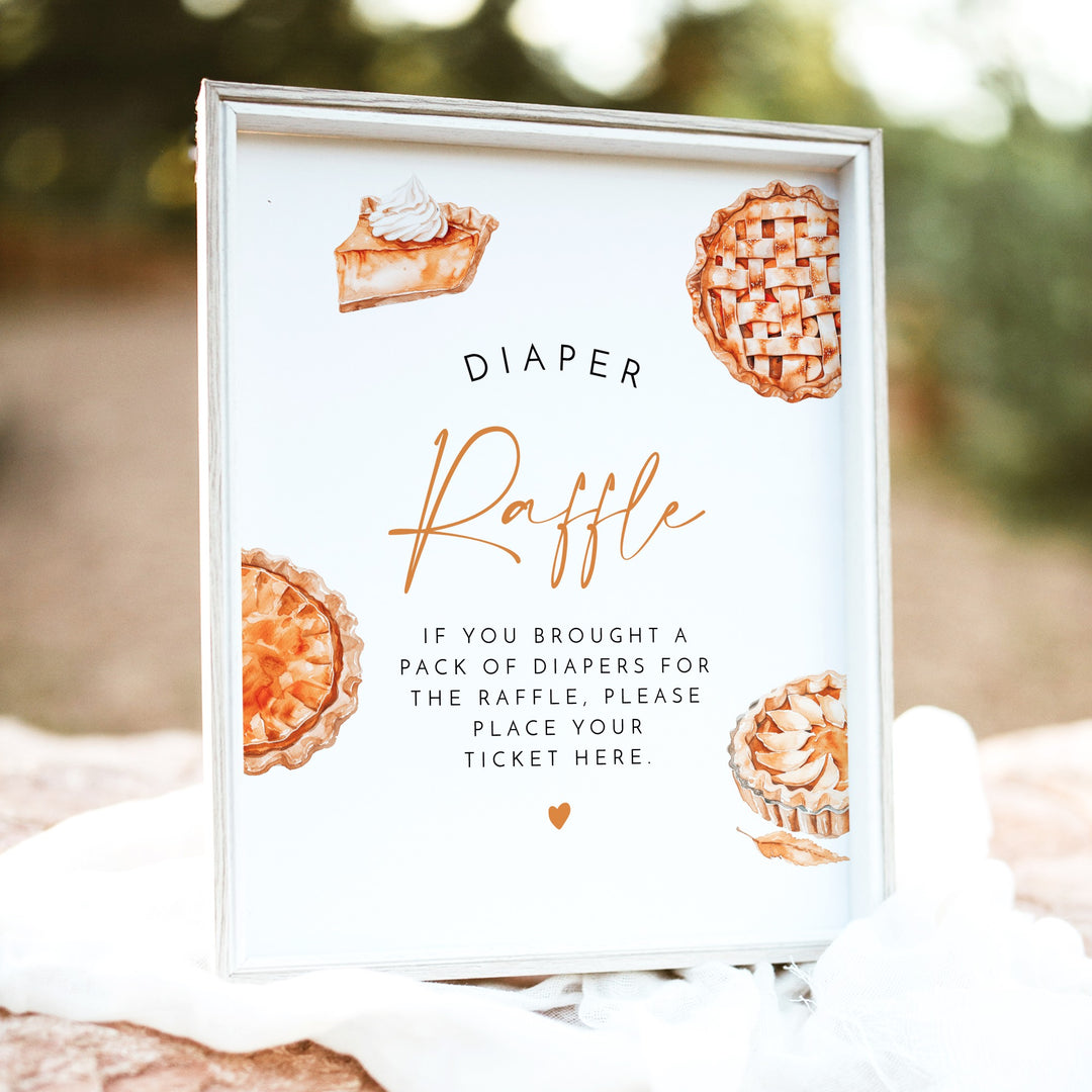 MABEL Little Cutie Pie Baby Shower Diaper Raffle Table Sign