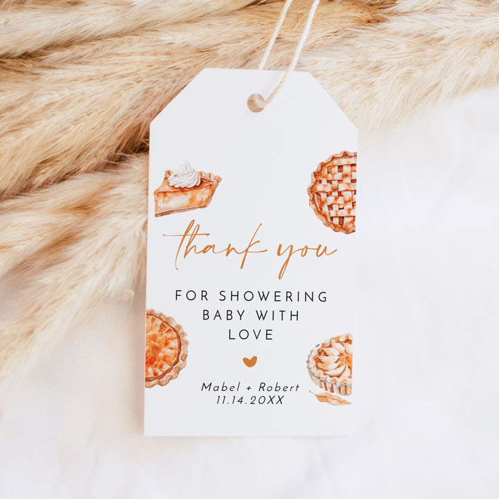 MABEL Little Cutie Pie Fall Baby Shower Thank You Tag