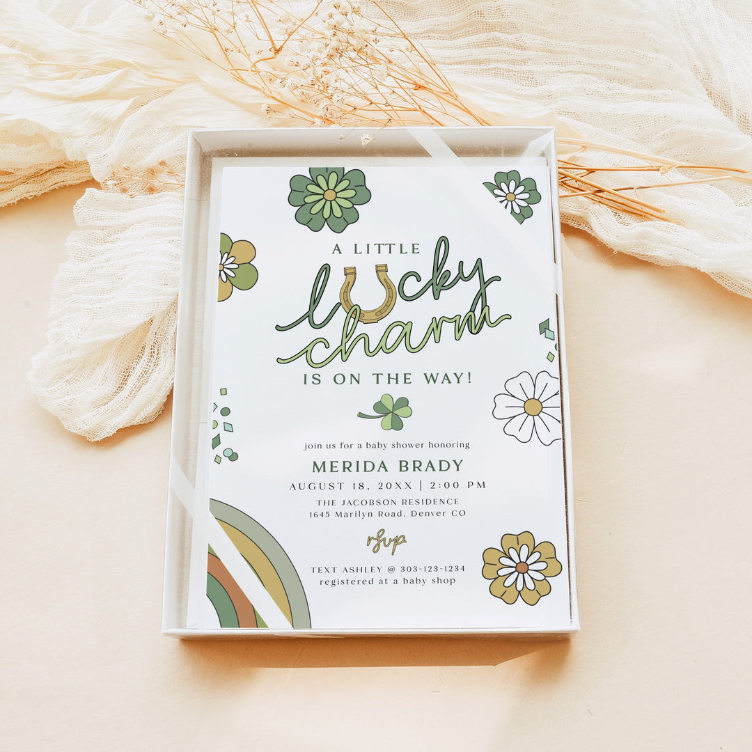 MERIDA St. Patrick's Day Little Lucky Charm Baby Shower Invitation