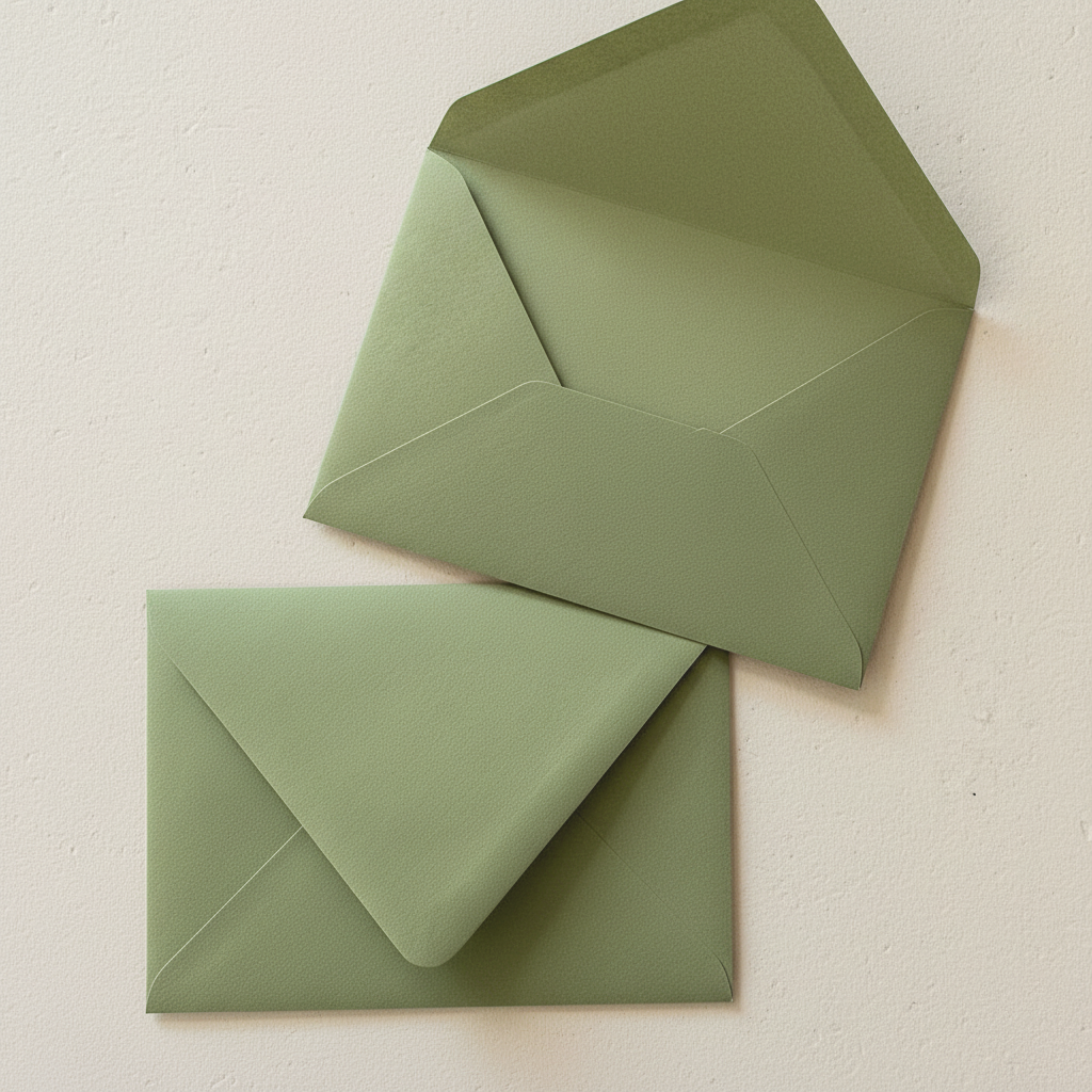 Sage Olive Green Euro Flap Envelopes