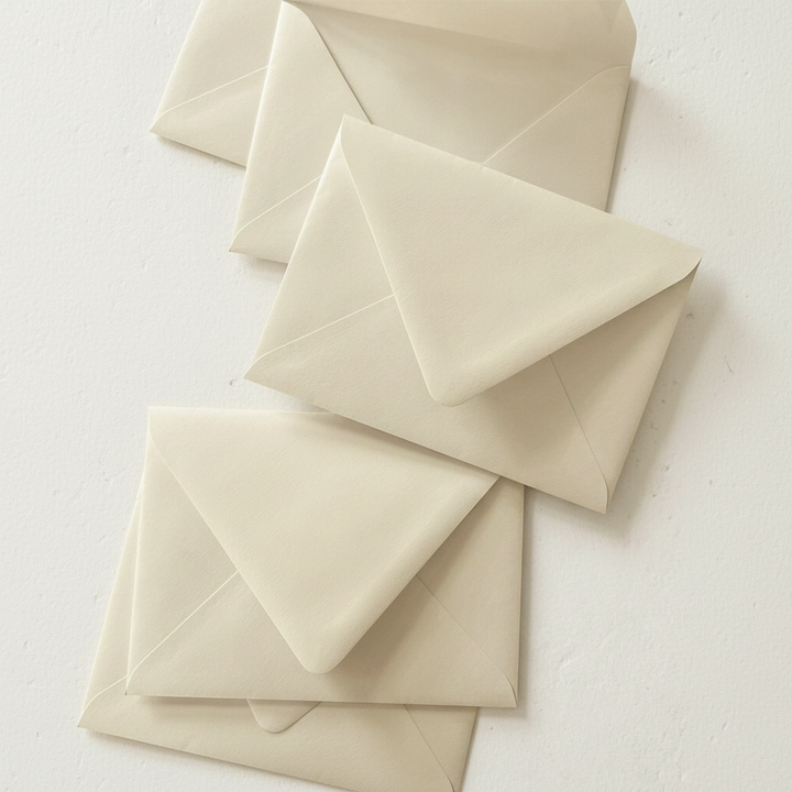 Neutral Ivory Oatmeal Sand Beige Euro Flap Envelopes