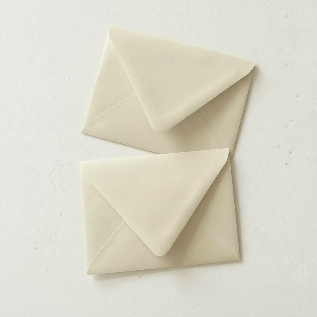 Neutral Ivory Oatmeal Sand Beige Euro Flap Envelopes