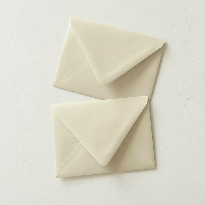 Neutral Ivory Oatmeal Sand Beige Euro Flap Envelopes