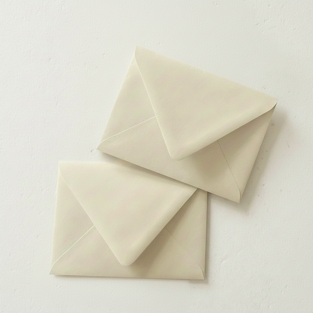 Neutral Ivory Oatmeal Sand Beige Euro Flap Envelopes