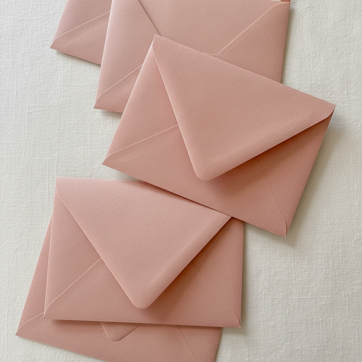 Dusty Rose Blush Pink Euro Flap Envelopes