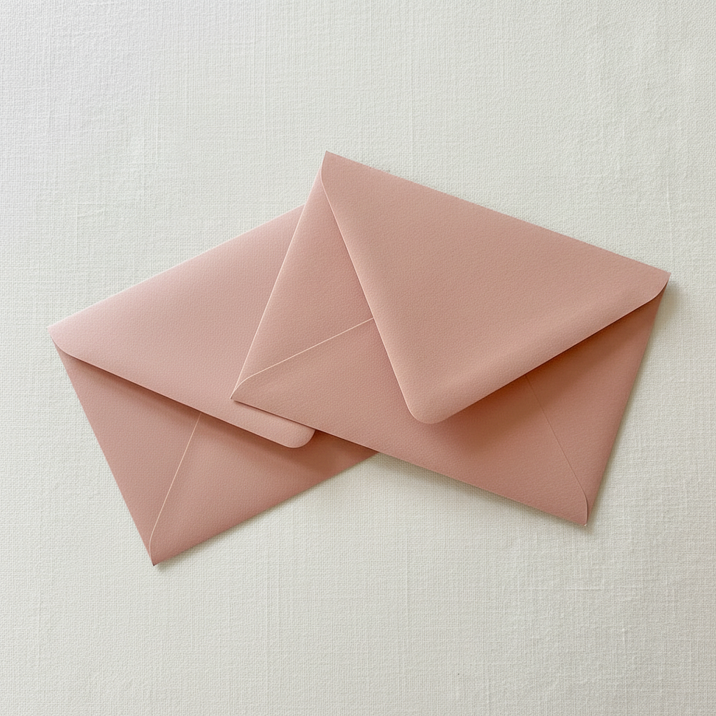 Dusty Rose Blush Pink Euro Flap Envelopes
