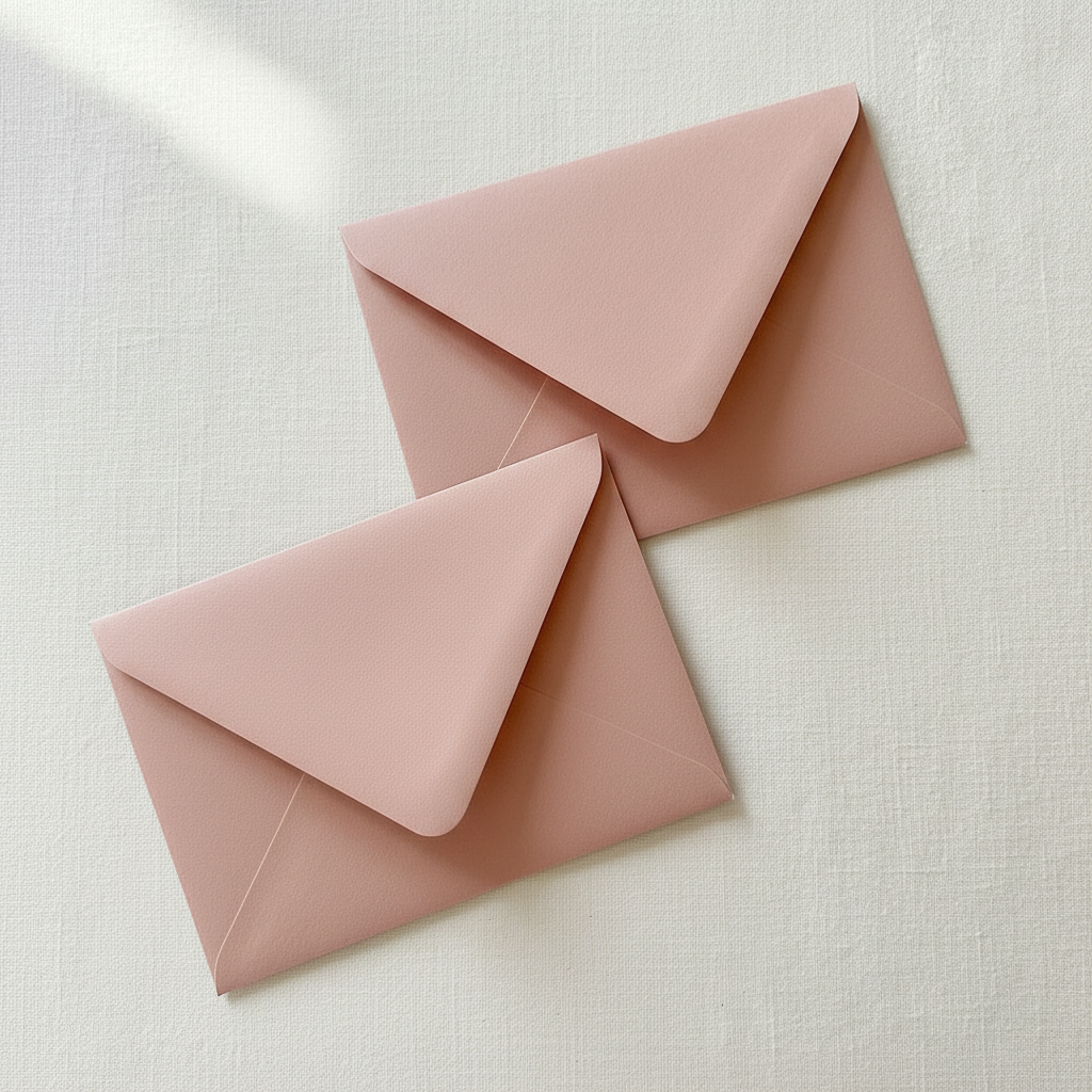 Dusty Rose Blush Pink Euro Flap Envelopes