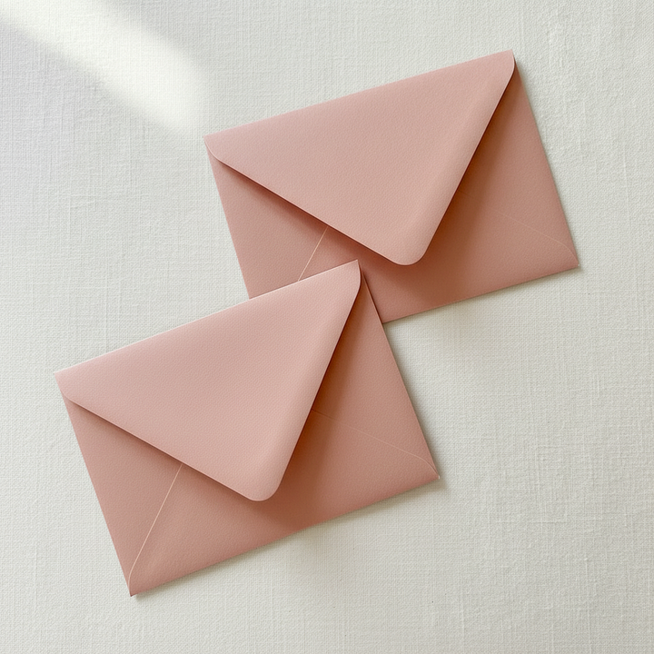 Dusty Rose Blush Pink Euro Flap Envelopes