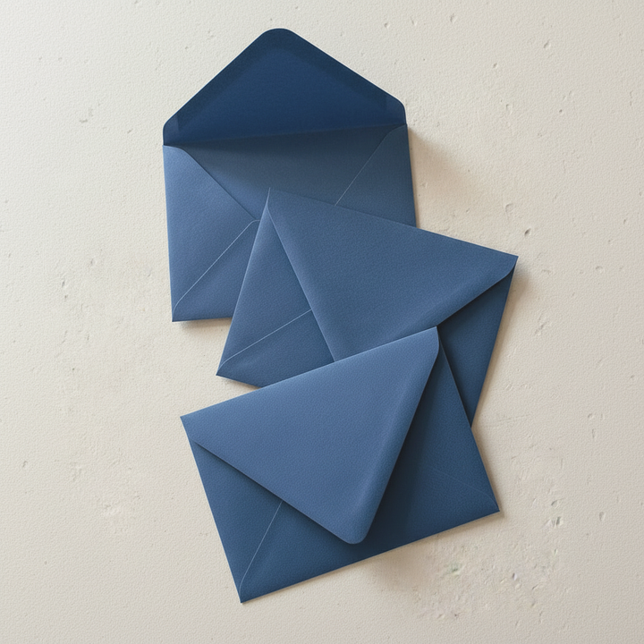 Midnight Sapphire Navy Blue Euro Flap Envelopes