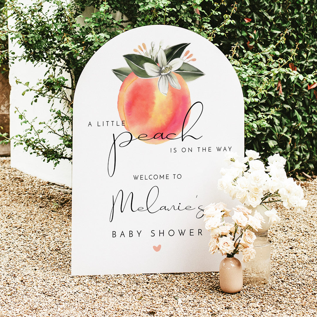 SAVANNAH A Little Peach Is On The Way Baby Shower Welcome Sign