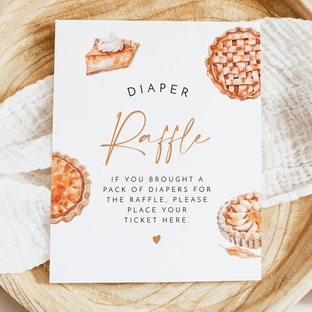 MABEL Little Cutie Pie Baby Shower Diaper Raffle Table Sign